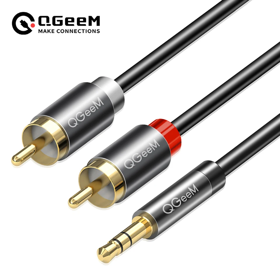 Cabo RCA QGeeM 2RCA para 3.5mm - Home Cinema Tv avaliação e preço